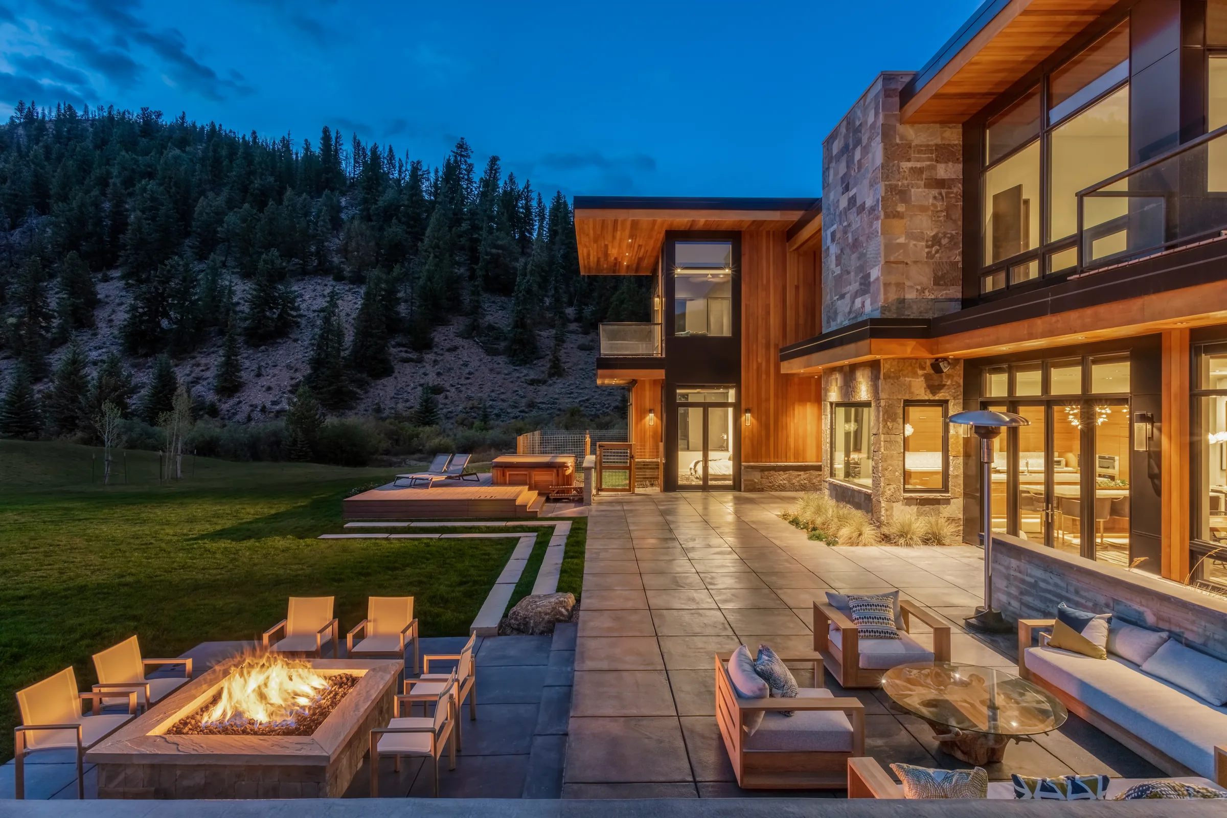 Warm interior of a mountain home