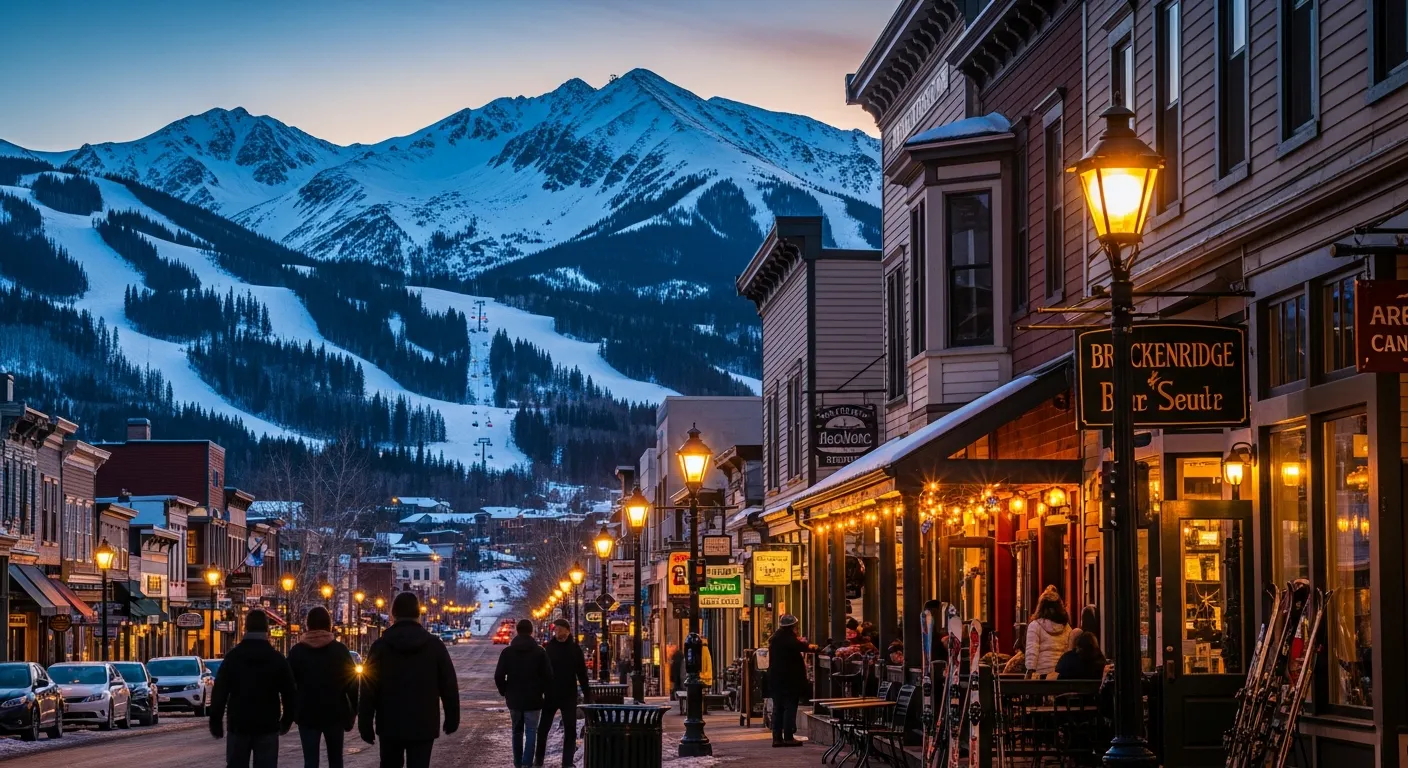 Main Street Breckenridge at dusk